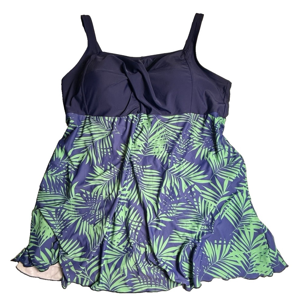PERONA Women's Plus‎ Size Swimdress Swimsuit Retro Print Swimwear 26W-668